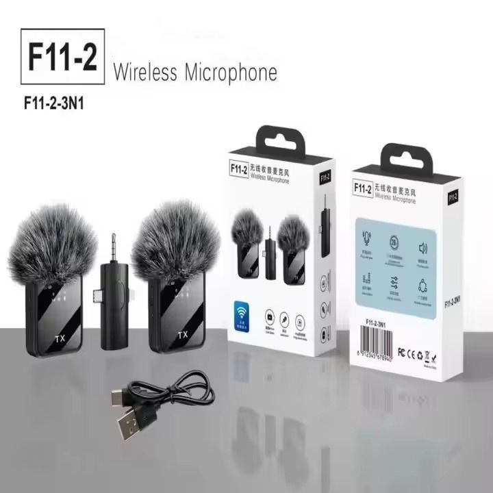 11-2 (3-in-1) Dual Wireless Noise Cancelling Lapel Microphone System photo 2