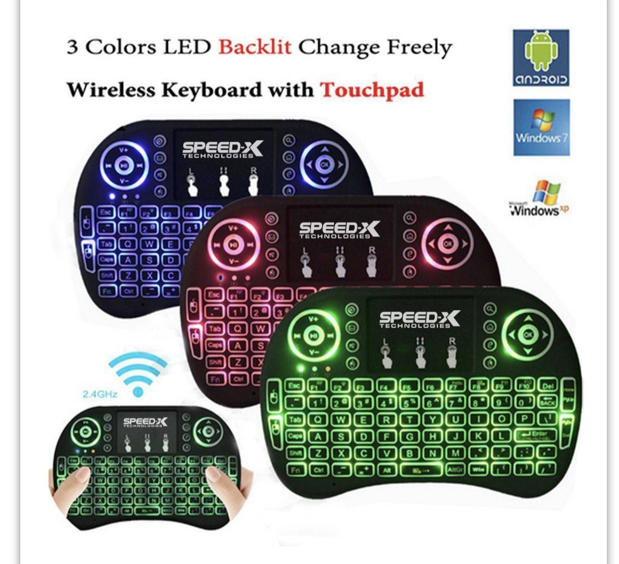  Rf 500 Mini Touch Pad Wireless With Backlight Keyboard Mouse
