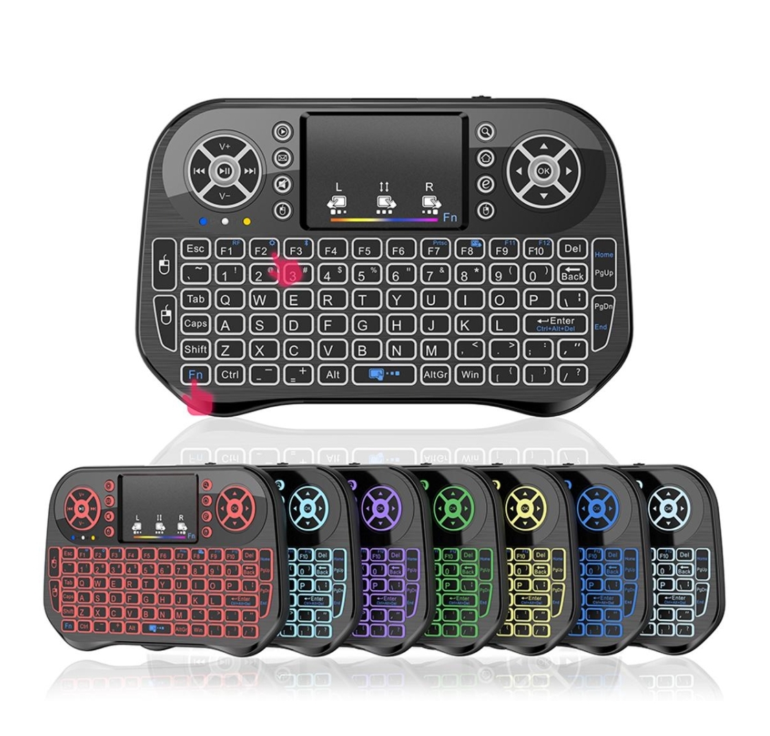I10 Mini Wireless+bluetooth Touchpad 7 Color Backlit Light 2.4ghz
