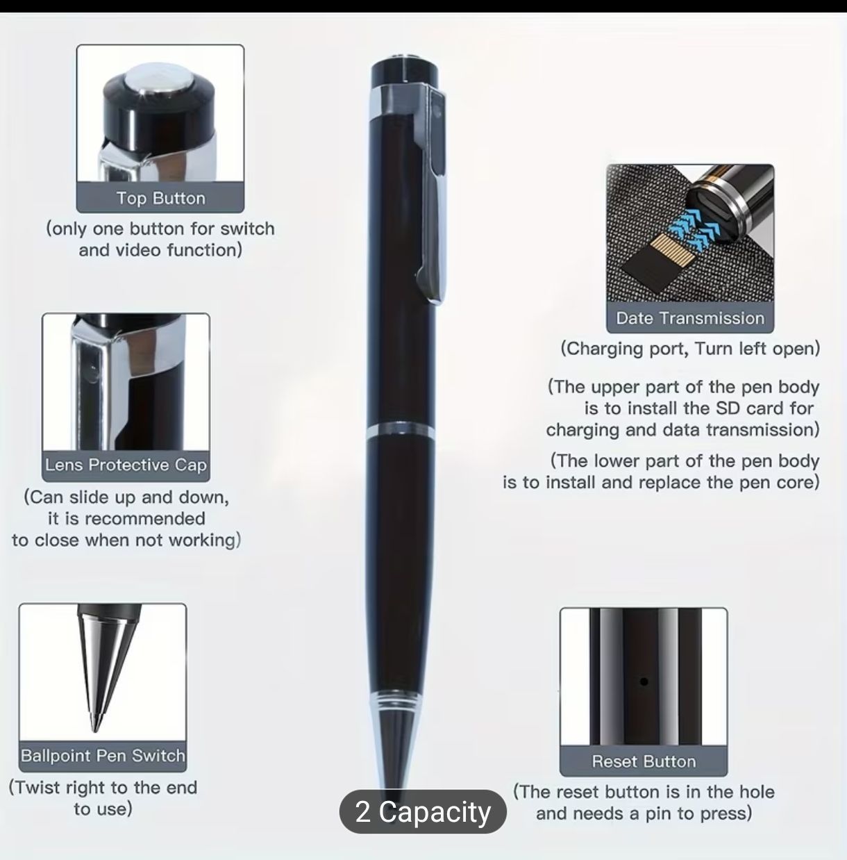 Spy Pen Camera HD 1080p with Audio | Hidden DVR | ATSS Digital SKP photo 3