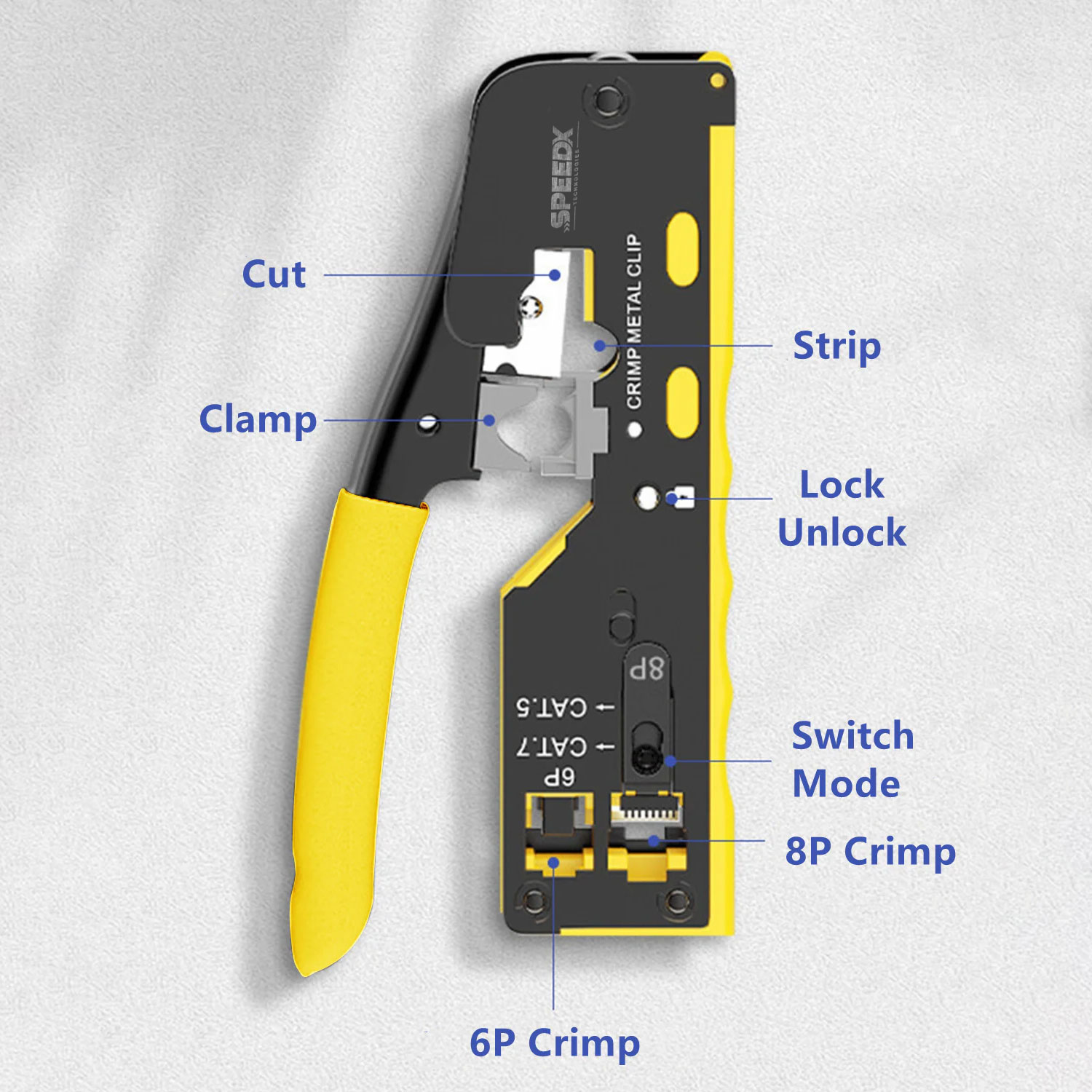  Ht-718 Cat7 Rj45 Crimping Tool With Cutter