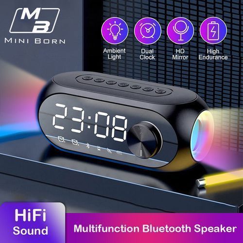 Kisonli Lp-2s Rgb Speaker Alarm Clock Bluetooth 5.0 Tf-card For Mobile photo 2
