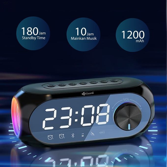 Kisonli Lp-2s Rgb Speaker Alarm Clock Bluetooth 5.0 Tf-card For Mobile photo 3