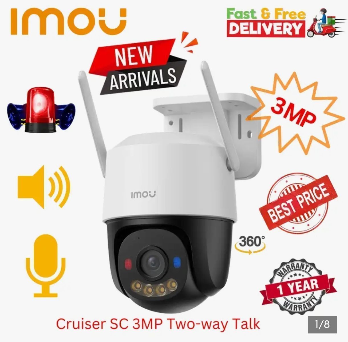 Imou Cruiser SC 2K - 3MP Wi-Fi Outdoor Smart Security Camera