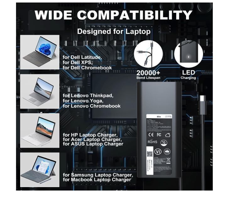 Lap Top Chargers All Models Type C available at CCTV Store  photo 2