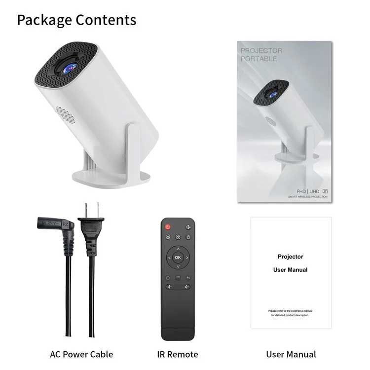P30 Portable Smart Mini Projector (Android 11.0, 4K Support, Dual WiFi & Bluetooth, 1GB+8GB)