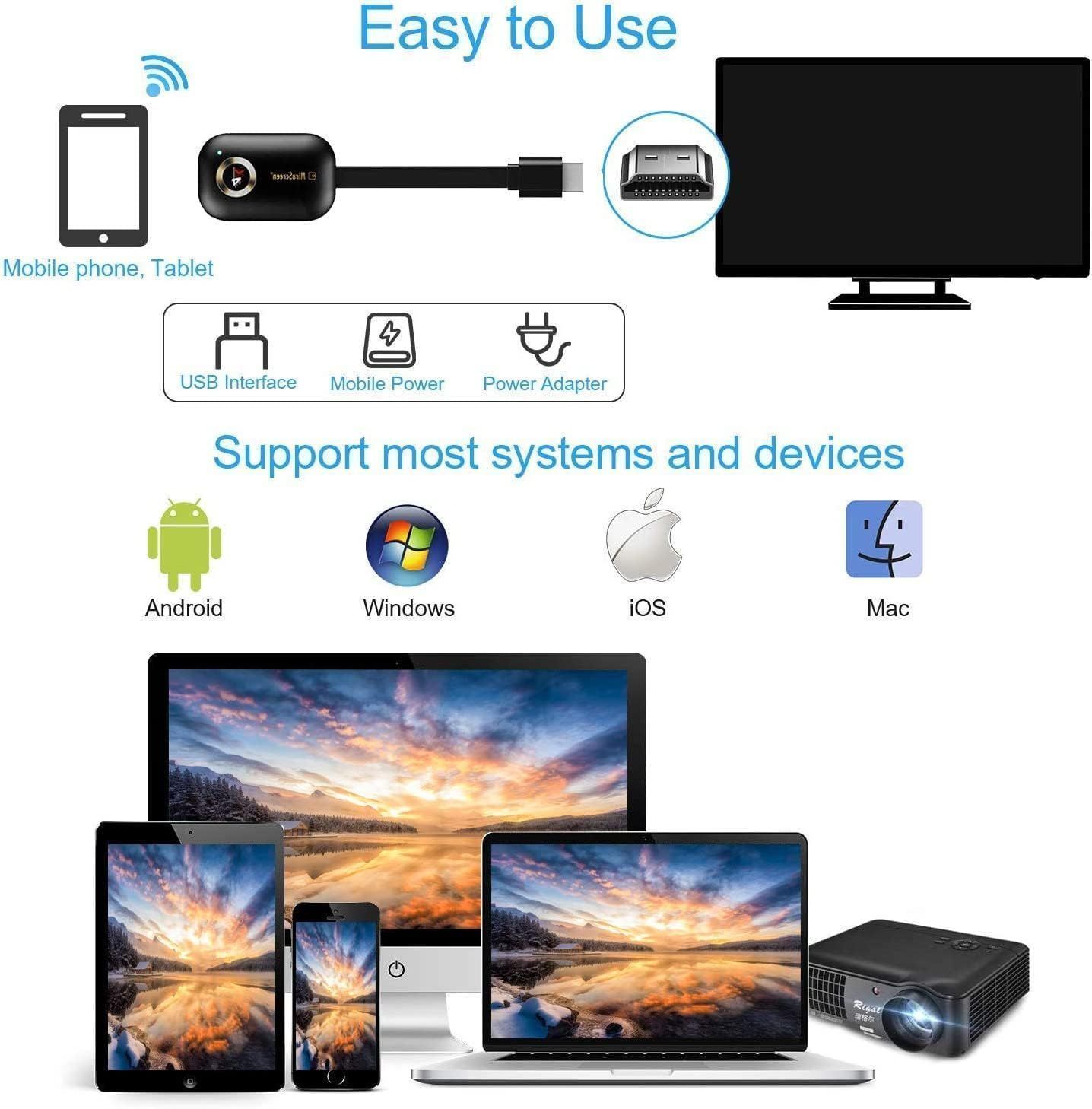 MiraScreen G9 Plus 2.4G Wireless HDMI WiFi Display Dongle (1080P/4K Support)