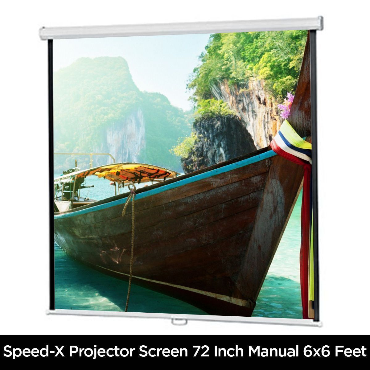 Projector Screen 72 Inch Manual 6x6 Feet 1:1mw Speed-x (fine Quality) photo 2