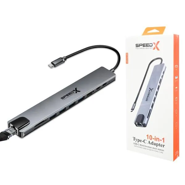 Speed-x (sp-tc1001) 10 In 1 Multi Port Type C Hdmi 4k Converter Good Ic Big Packing photo 2