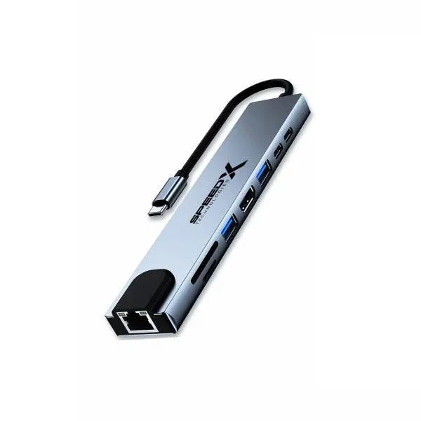 Speedx (sp-tc801) 8 In 1 Multi-port Type C 