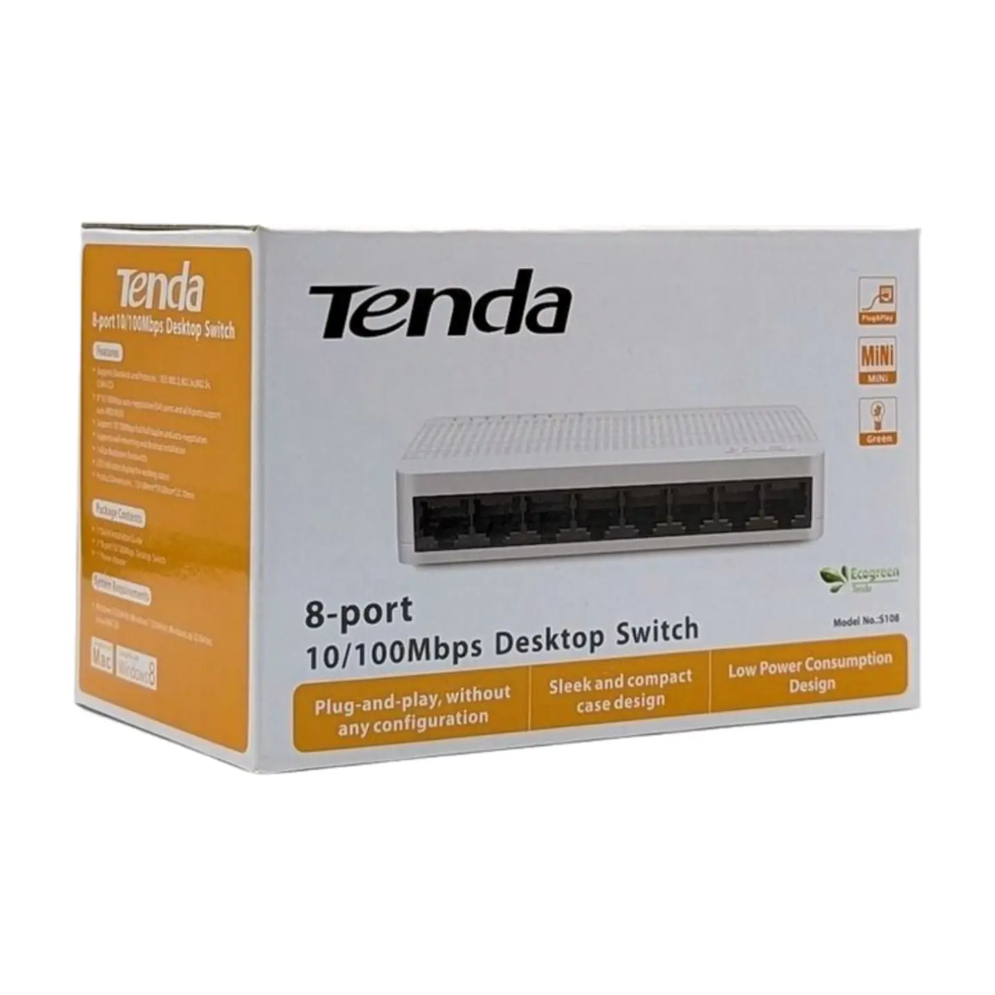 TENDA S108 8 PORT FE SWITCH