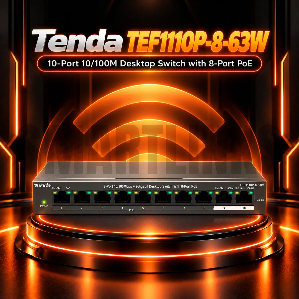 Tenda TEF1110P-8-63W 8-Port PoE Switch