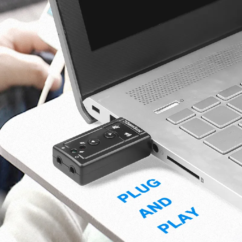 Usb Sound Card 7.1 Black photo 2